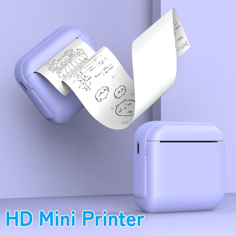 2 Inch Mini Sticker Printer - Bluetooth Thermal Pocket Printer, Inkless Portable Printer for Study Notes, Photos, Memos, Lists, Gifts, Diaries