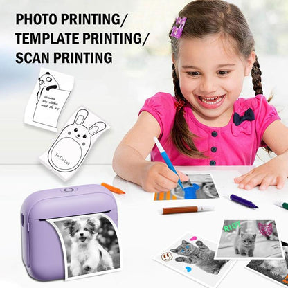 2 Inch Mini Sticker Printer - Bluetooth Thermal Pocket Printer, Inkless Portable Printer for Study Notes, Photos, Memos, Lists, Gifts, Diaries